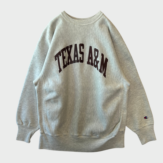 90's  Campion  リバースウィーブ TEXAS A&M  プリント スウェット グレー XL /A5393S-SO