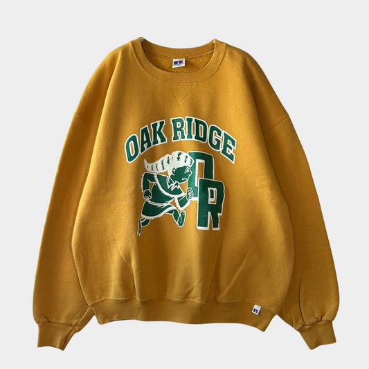 00's RUSSELL ATHLETIC ”OAK RIDGE" カレッジ スウェット マスタード(XL)/B2847S-SO