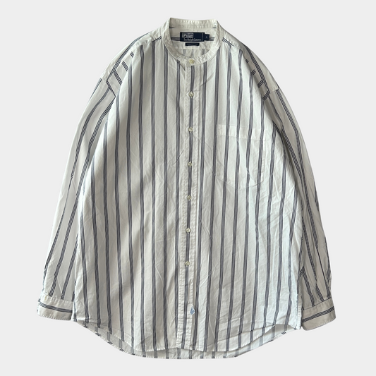 00's Polo by Ralph Lauren ポロ ラルフローレン ストライプシャツ バンドカラー (L)/A7774SH-SO