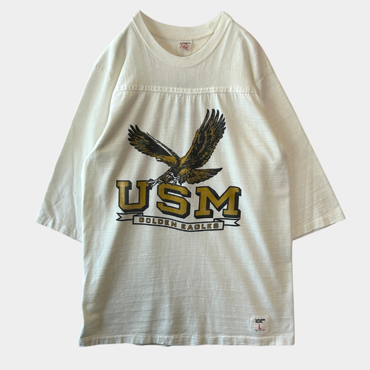 80's Collegiate Pacific USM Golden Eagles フットボールT コットン/アクリル 白(L)/C1020T-SO