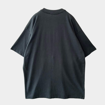 90's SCREEN STARS フロッキープリントTシャツ 黒(XL)/A7112T-SO