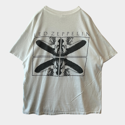 90's Led Zeppelin レッド・ツェッペリン バンドTシャツ 白 Hanes(XL)/A3443T-SO