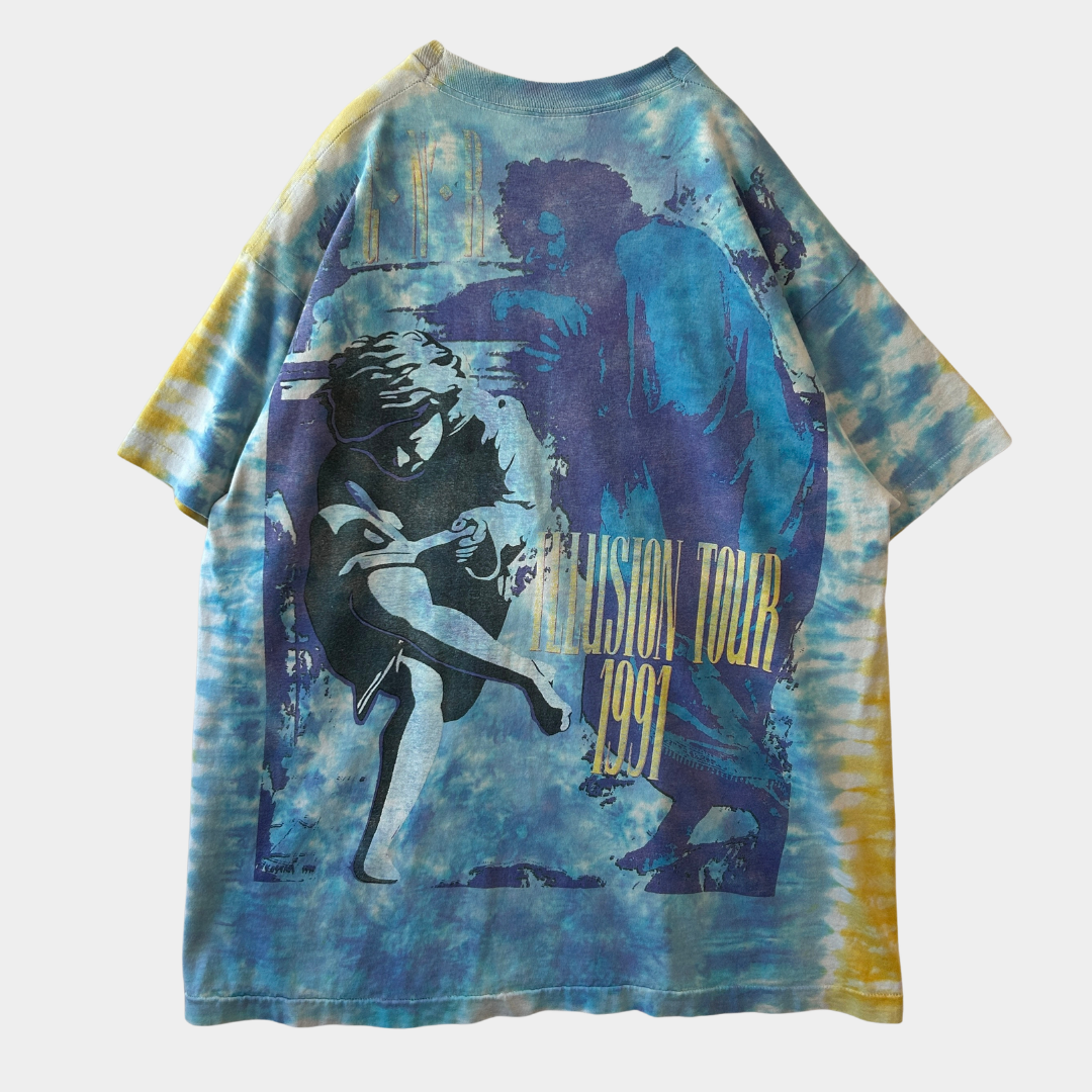 90's Guns N Roses ガンズアンドローゼス Illusion Tour Tシャツ バンドT タイダイ Liquid Blue (XL)/A1041T-SO