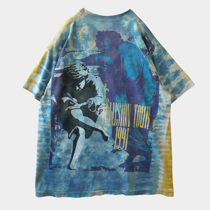 90's Guns N Roses ガンズアンドローゼス Illusion Tour Tシャツ バンドT タイダイ Liquid Blue (XL)/A1041T-SO
