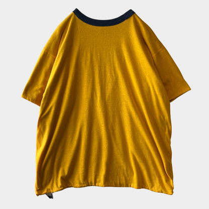 90's Arrowear ダブルフェイスTシャツ ネイビー/イエロー  USA製 (XL)/C1223T-SO