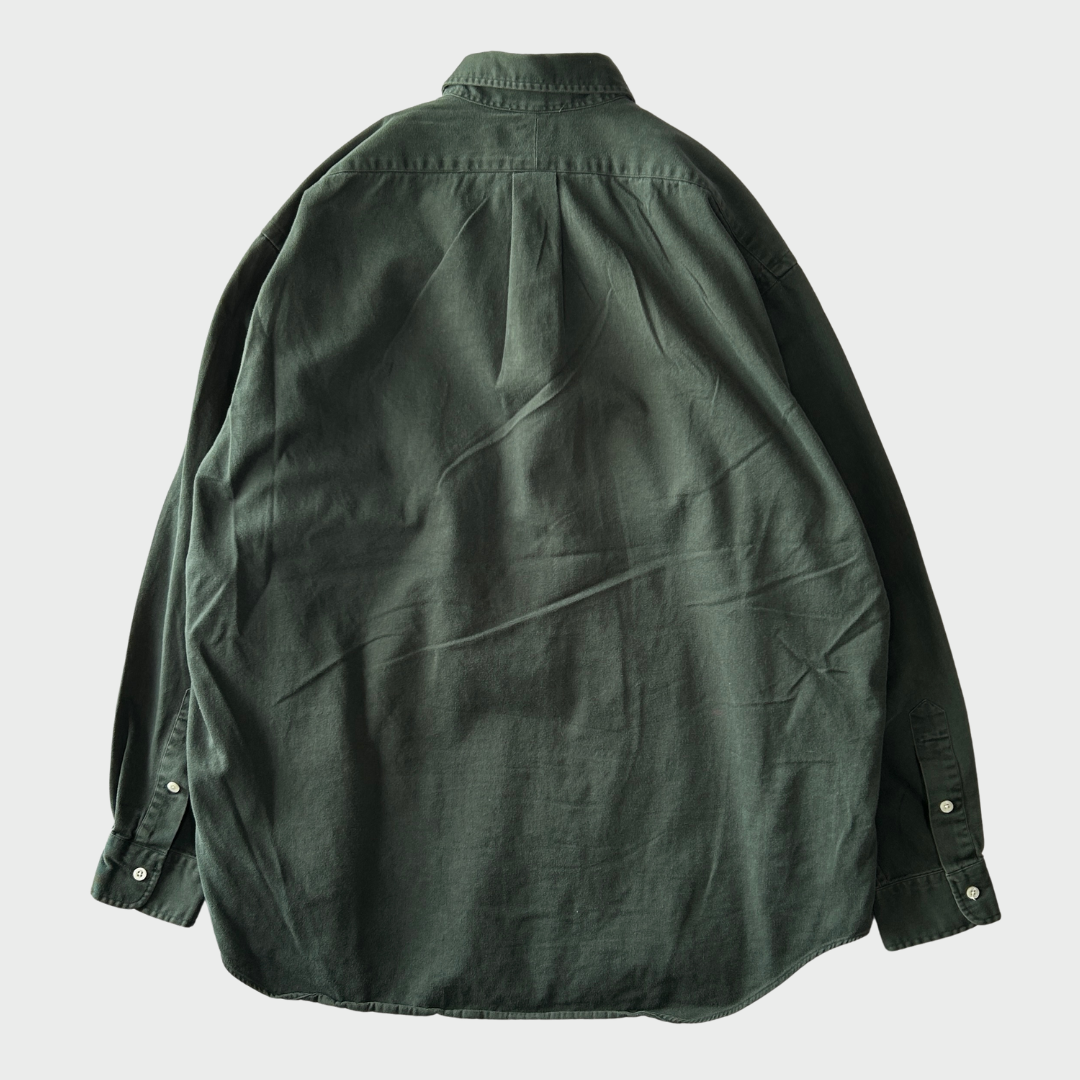 00's Ralph Lauren ラルフローレン 無地シャツ 緑 (L)/SA7957SH-SO