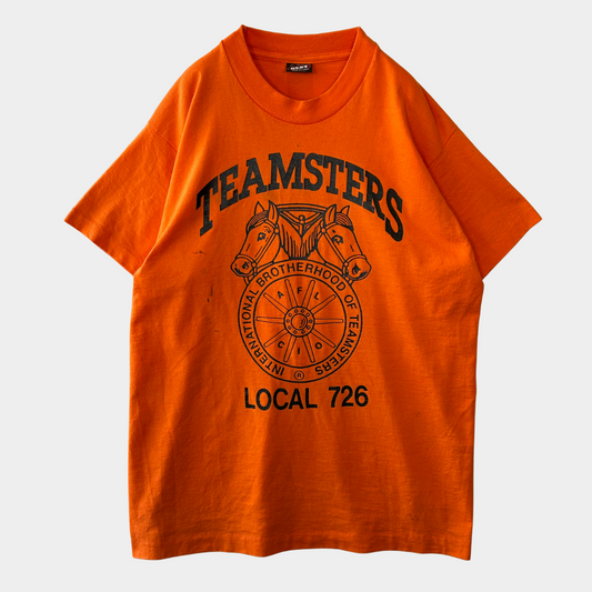 90's TEAMSTERS ロゴTシャツ 労働組合 オレンジ(L)/A7002T-SO
