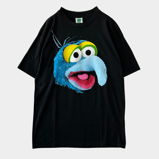 90's Kermit カーミット ゴンゾ キャラクターTシャツ 黒 (L)/C0435T-SO