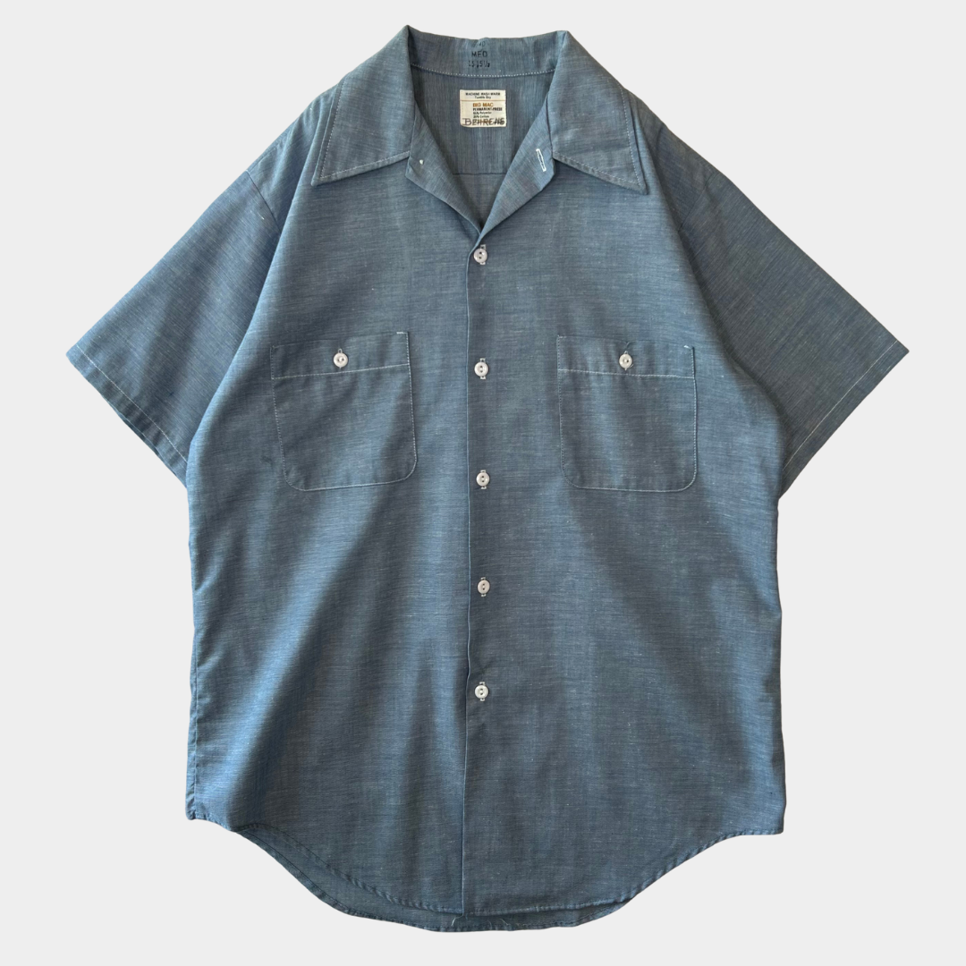 70's BIG MAC 半袖シャンブレーワークシャツ J.C.Penney (M)/A6626SH-SO