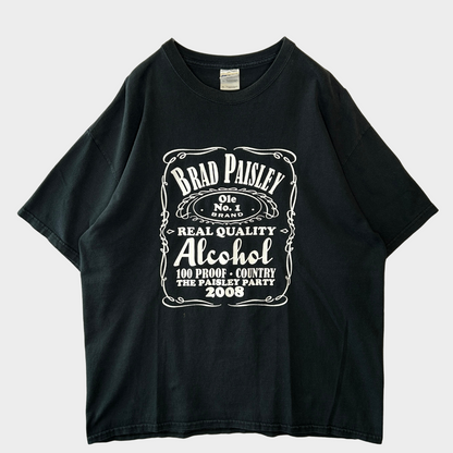 00's  GILDAN ブラッド・ペイズリー ALCOHOL ジャックダニエルパロディ Tシャツ 黒 XL/B1929T-SO