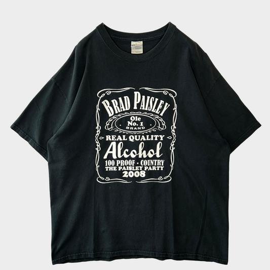 00's  GILDAN ブラッド・ペイズリー ALCOHOL ジャックダニエルパロディ Tシャツ 黒 XL/B1929T-SO
