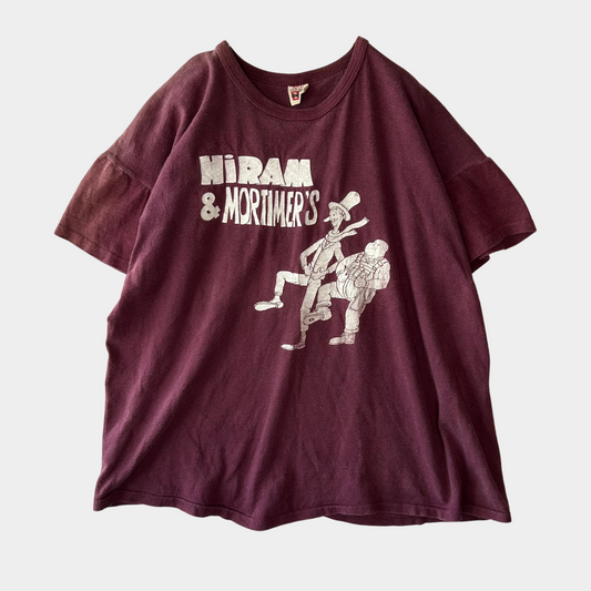 70's MASON "HiRAM & MORTIMER'S" Tシャツ えんじ (46-48)/A3799T-SO
