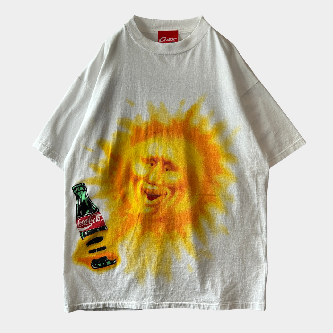 90's Coca-Cola コカ・コーラ 月と太陽 アドバタイジングTシャツ 白 TULTEX(L)/C1183T-SO