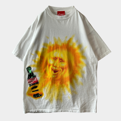 90's Coca-Cola コカ・コーラ 月と太陽 アドバタイジングTシャツ 白 TULTEX(L)/C1183T-SO