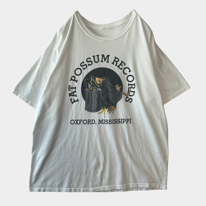 00's オックスフォード Fat Possum Records レーベルTシャツ 白 (サイズ不明)/C1048T-SO