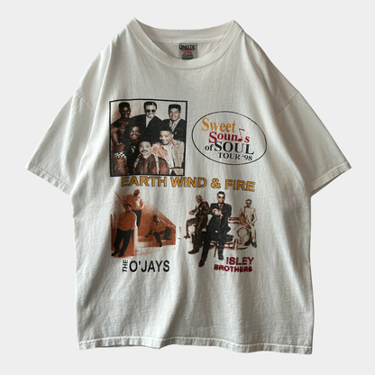 90's Sweet Sounds of Soul Tour '98 アース・ウィンド＆ファイア アイズレー・ブラザーズ オージェイズ 白 ONEITA(XL)/A402