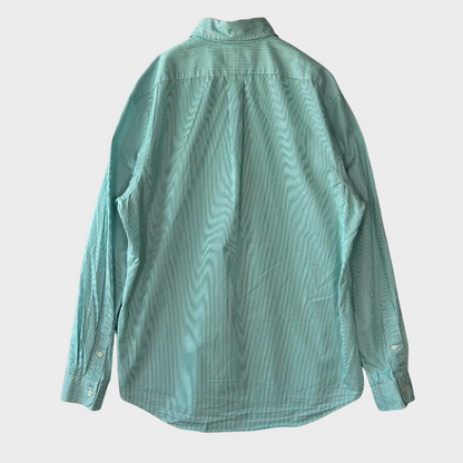 00's Ralph Lauren ストライプ コットンシャツ グリーン (L)/B1526S-SO