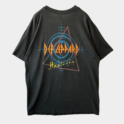 80's Def Leppard デフ・レパード ”Hysteria” バンドTシャツ 黒(XL)/A2740T-SO