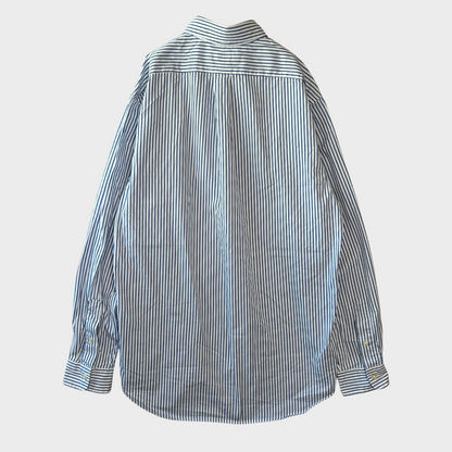 00's Ralph Lauren ラルフローレン ストライプシャツ 青白 (L)/A7993S-SO