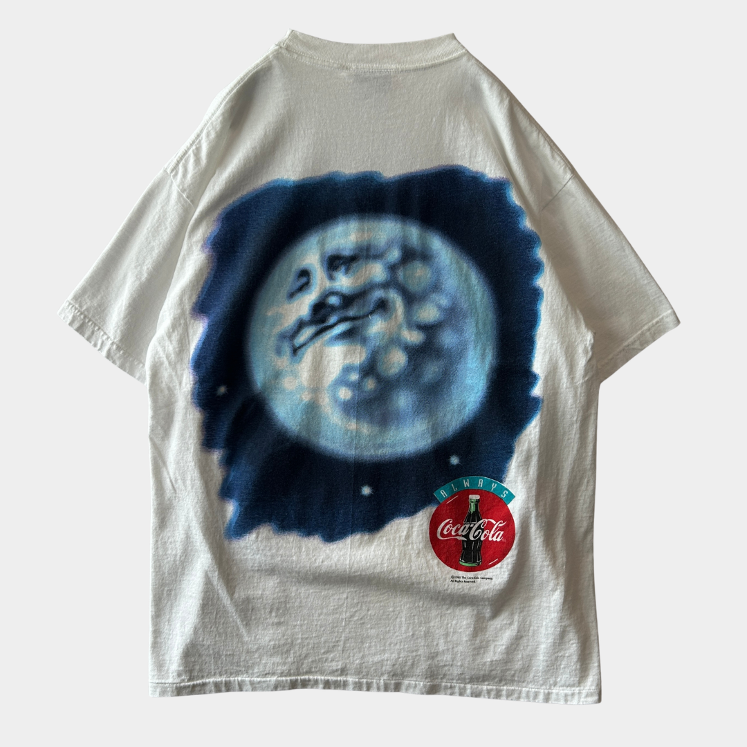 90's Coca-Cola コカ・コーラ 月と太陽 アドバタイジングTシャツ 白 TULTEX(L)/C1183T-SO