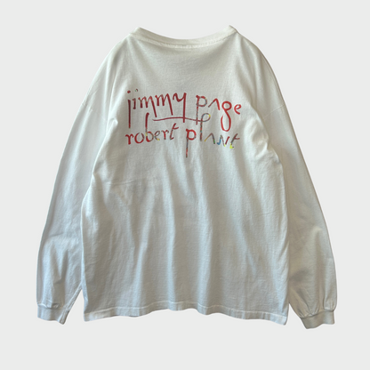 90's  anvil Led Zeppelin  jimmy page&robert plant バンド ロンT 白 XL /A6554T-SO