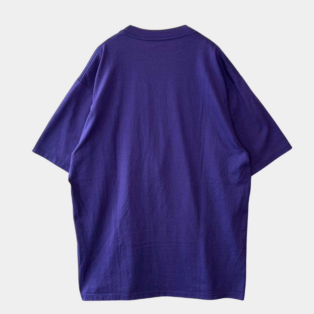 90's JERZEES イエスキリスト メッセージTシャツ 紫(L)/A6422T-SO