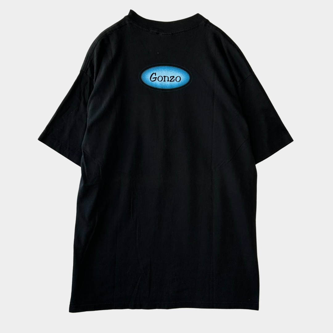 90's Kermit カーミット ゴンゾ キャラクターTシャツ 黒 (L)/C0435T-SO