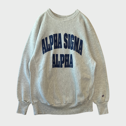 90's  Campion  リバースウィーブ ALPHA SIGMA ALPHA スウェット グレー XL /A8284S-SO
