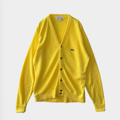 70's IZOD アクリルカーディガン イエロー (M)/B0421J-SO
