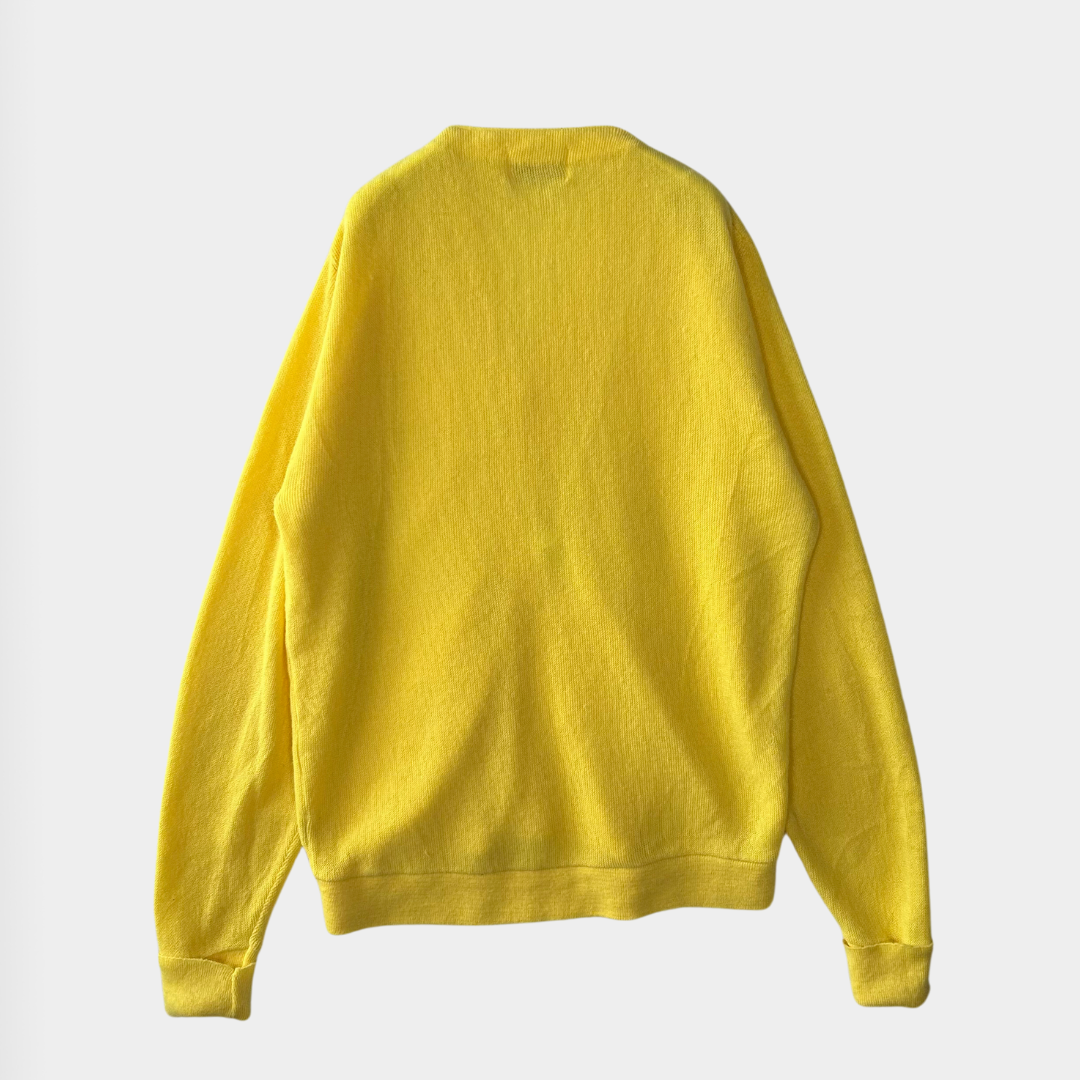 70's IZOD アクリルカーディガン イエロー (M)/B0421J-SO