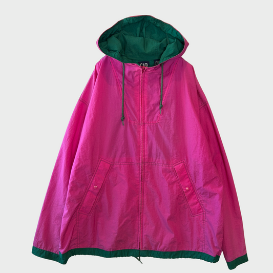 90's  GAP  ナイロンジップパーカー  ピンク M /A1277J-SO
