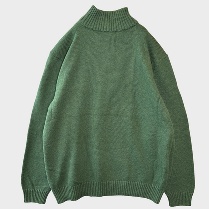 00's  Polo RALPH LAUREN  ハーフジップ  コットンニット 緑 XXL /B0735K-SO
