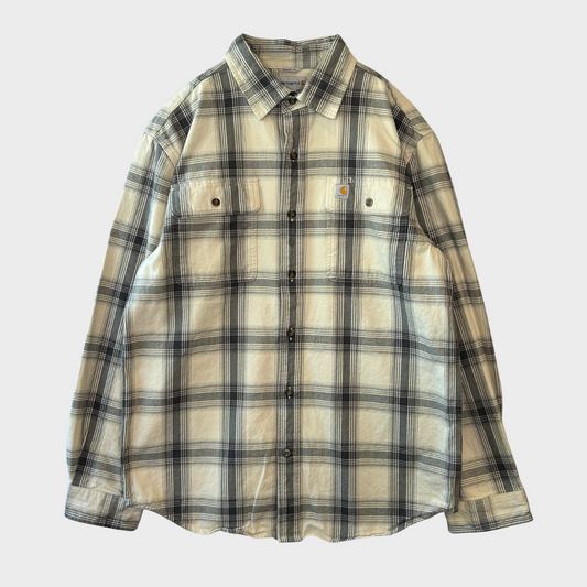 00's Carhartt カーハート フランネルシャツ 白黒灰 (M)/A7948SH-SO