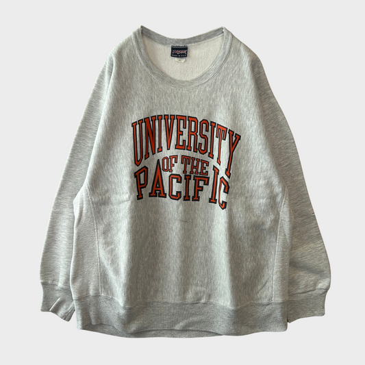 90's  JANSPORT リバースウィーブタイプ  UNIVERSITY OF THE PACIFIC カレッジ スウェット グレー XXL /B2865R-SO