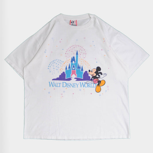 90's WALT DISNEY WORLD シンデレラ城 Tシャツ 白 (XL)/A4251T-SO