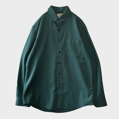 00's L.L.Bean エルエルビーン 千鳥格子柄 ボタンダウンシャツ 深緑 (M) /B4151SH-SO