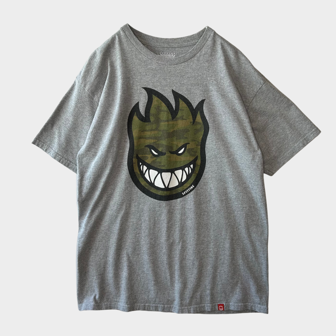 00's SPITFIRE Bighead スケーターTシャツ グレー (L)/B1955T-SO