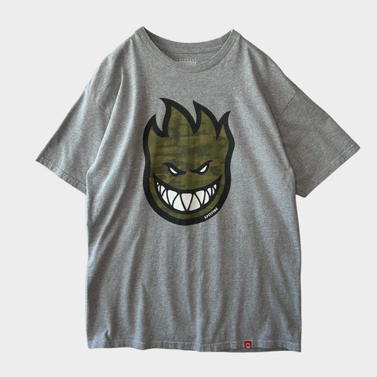 00's SPITFIRE Bighead スケーターTシャツ グレー (L)/B1955T-SO