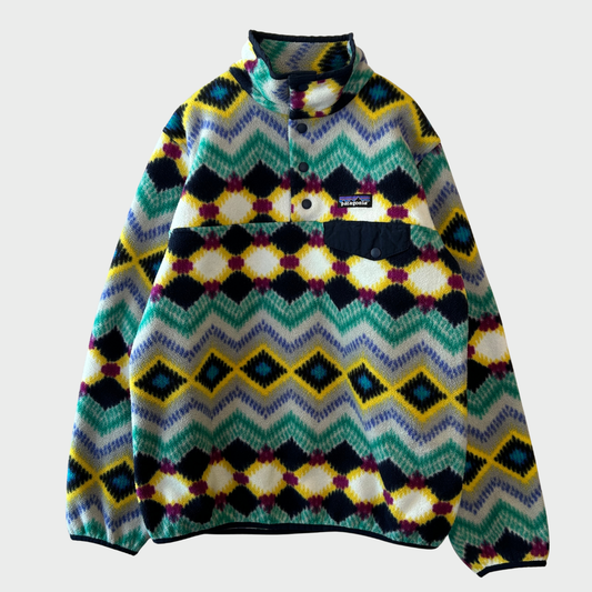 Patagonia パタゴニア スナップT ネイティブ柄 フリース ミントグリーン黄色 S /A8811F-SO