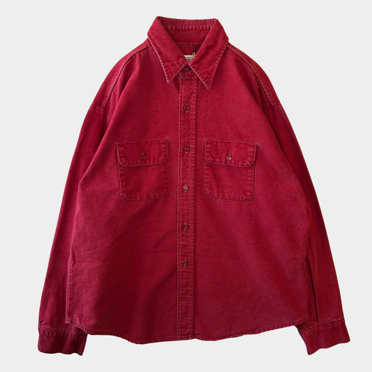 70's Five Brother シャモアクロス シャツ ネルシャツ ワインレッド(XL)/A8651SH-SO