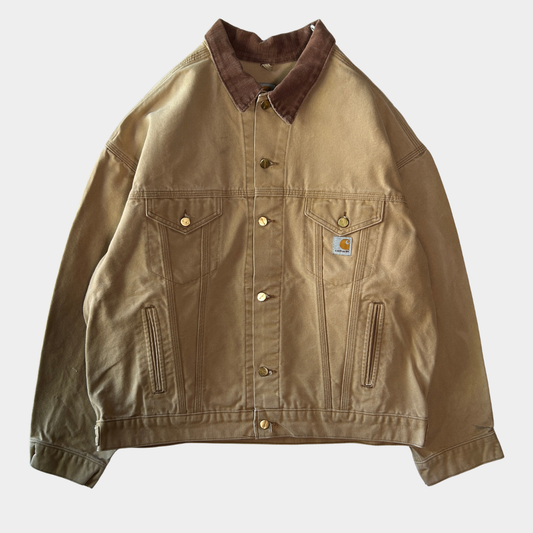 90's~ Carhartt カーハート ダック地 トラッカージャケット ベージュ (サイズ不明)/C1572J-SO