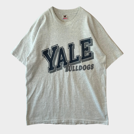 90's FRUIT OF THE LOOM YALE BULLDOGS マスコット カレッジTシャツ 白 (XL)/B2709T-SO