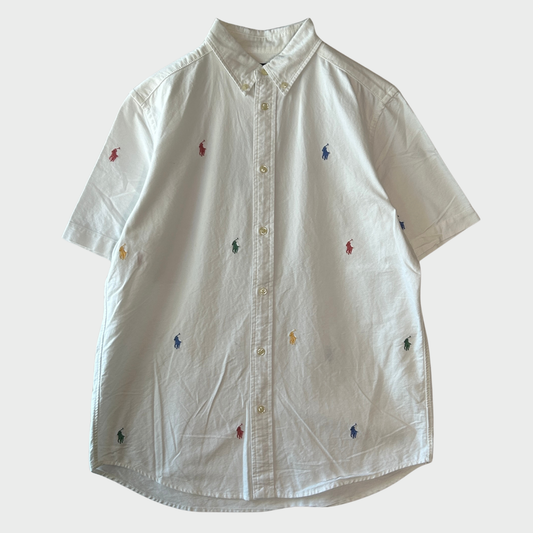 POLO RALPH LAIREN カラフルポニー 総柄 半袖シャツ (XL/TG)/B2800S-SO