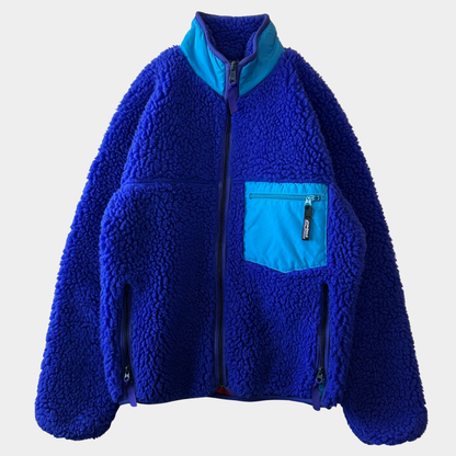 80's Patagonia パタゴニア レトロパイルジャケット カーディガン フリース コバルト (S)/A9275F-SO