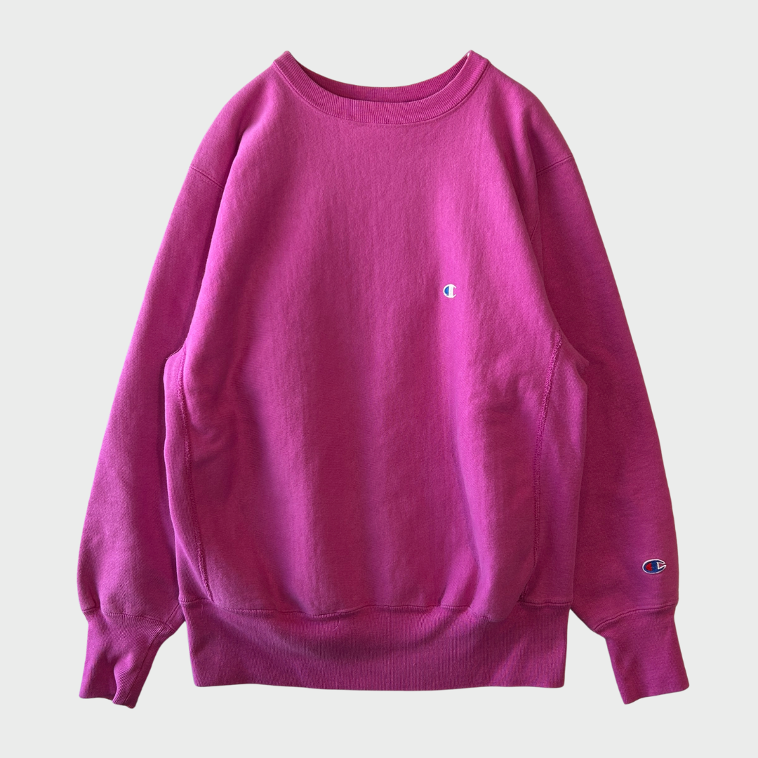 90's Champion Reverse Weave リバースウィーブ ロゴ刺繍 スウェット ピンク (L) /A8689S-SO