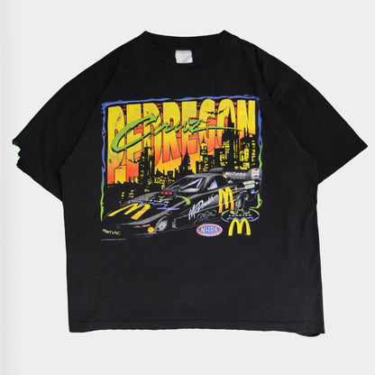 90’s McDonald's BATMAN FOREVER PEDREGON レーシングTシャツ 黒 (XL)/A3546T-SO