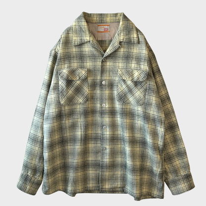 60's Styled by LEVI'S リーバイス オープンカラーシャツ ウール チェックシャツ/AC0155SH-SO