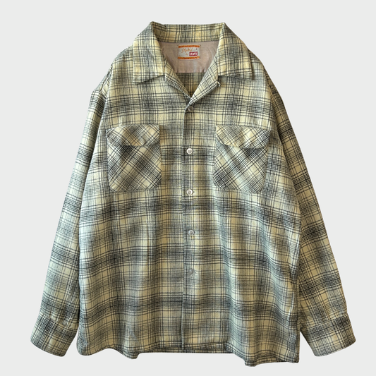 60's Styled by LEVI'S リーバイス オープンカラーシャツ ウール チェックシャツ/AC0155SH-SO