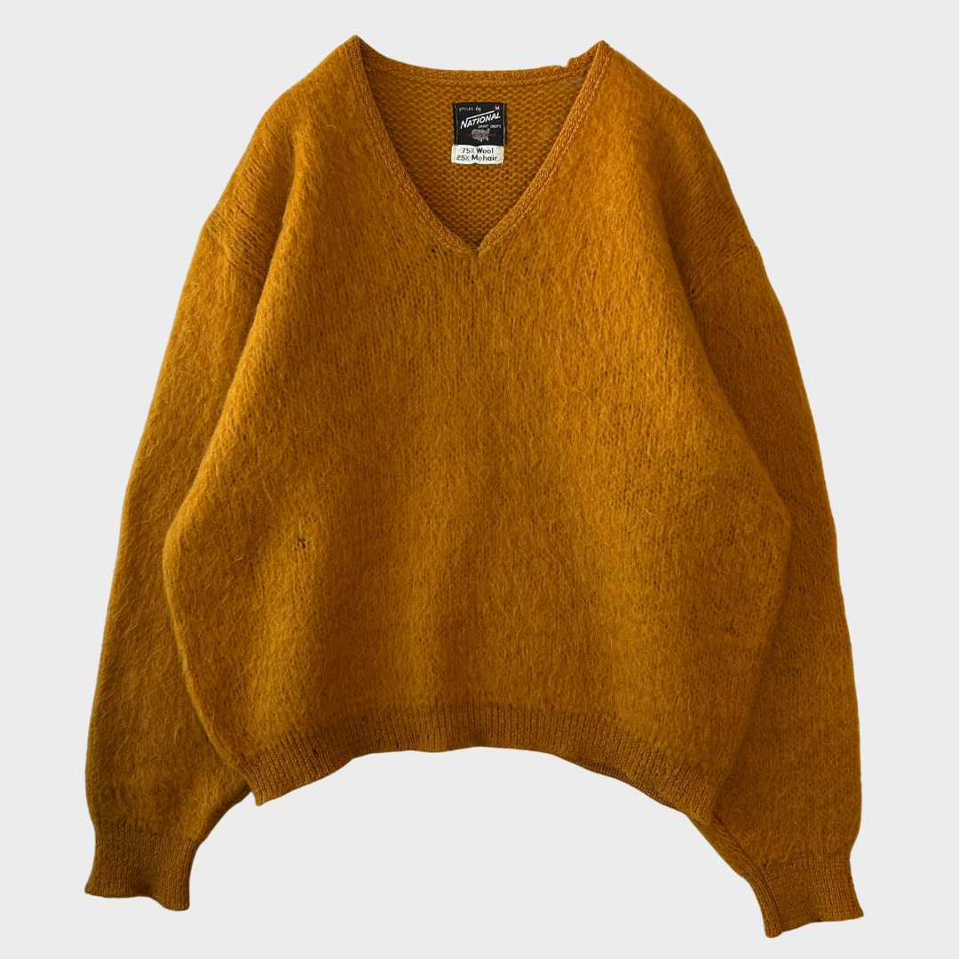 60's National shirt shop モヘアニット オレンジ (M)/A8725K-SO