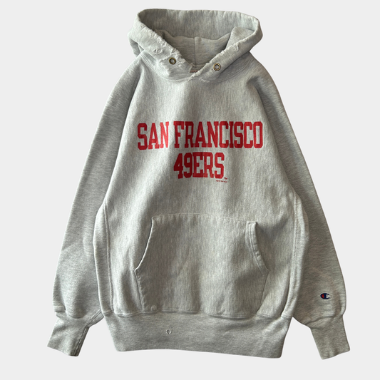 90's Champion Reverse Weave "SAN FRANCISCO 49ERS" スウェットフーディー パーカー(L)/C0773R-SO